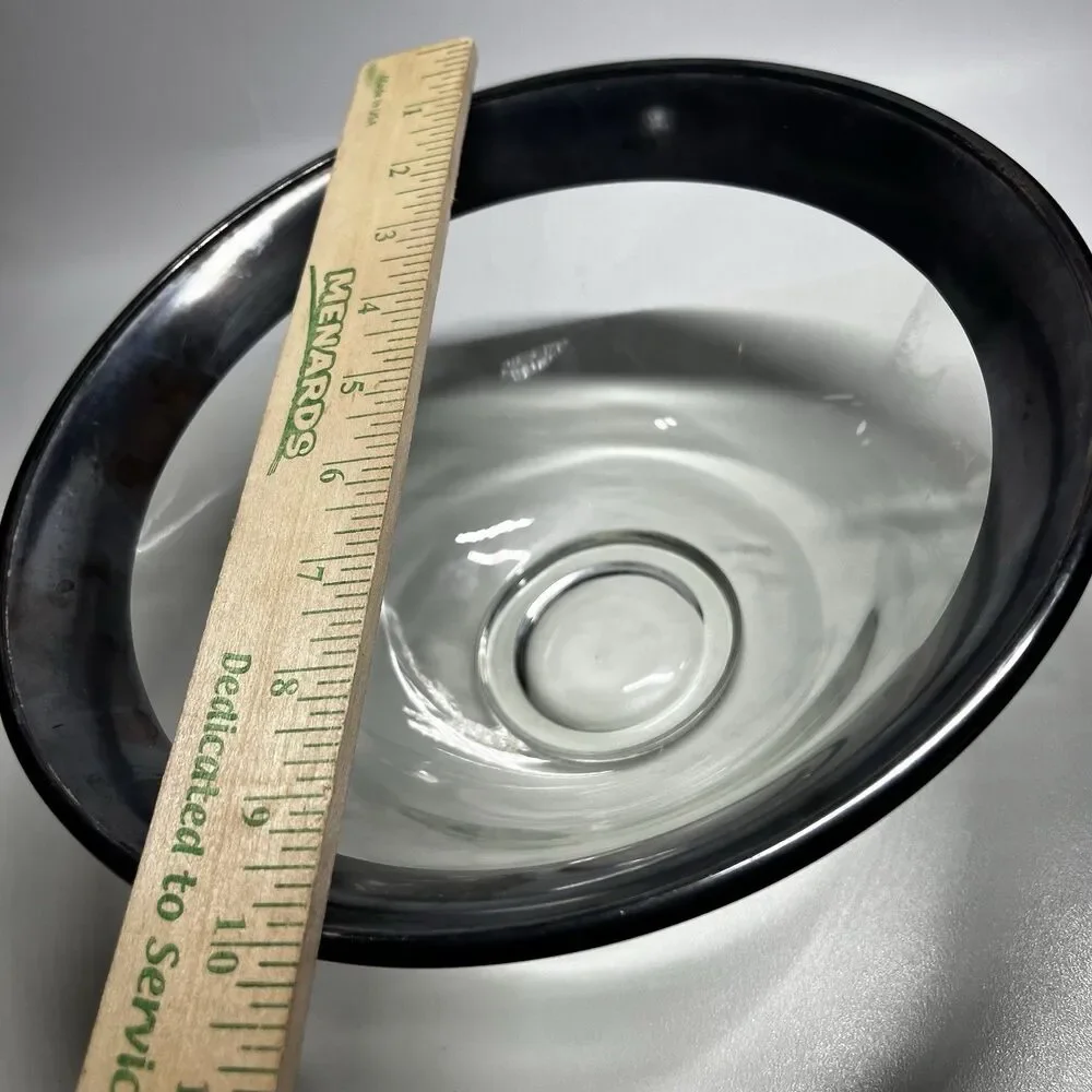 Vintage Dorothy Thorpe Style Silver Deposit Glass Serving Salad Bowl MCM Large